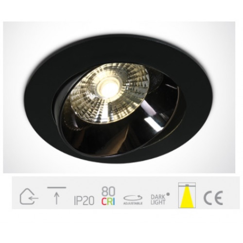 ONE Light, 11120E/B/W, Black LED 20W WW IP20 30deg 230V Dark Light