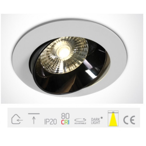 ONE Light, 11120E/W/W, White LED 20W WW IP20 30deg 230V Dark Light