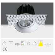 11130BT/W/C, White COB LED 30W CW 700mA 38deg Trimless Adjustable