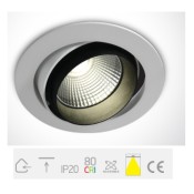 11138/W/C, White COB LED 38w CW 100-240v Recessed Adjustable