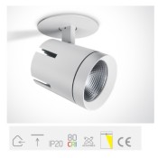 ONE Light, 11140L/W/C, White Recessed LED 40W CW 36deg Adjustable