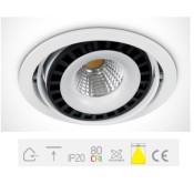 11150A/W/C, White COB LED 50w CW 100-240V Recessed Adjustable