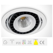 11150A/W/W, White COB LED 50w WW 100-240V Recessed Adjustable
