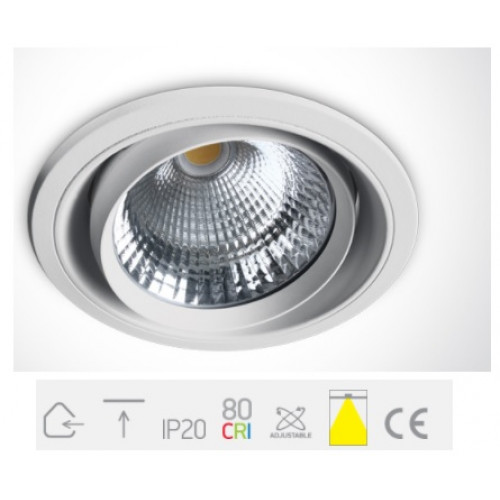 ONE Light, 11150B/W/W, White COB LED 50W WW 40deg 230V