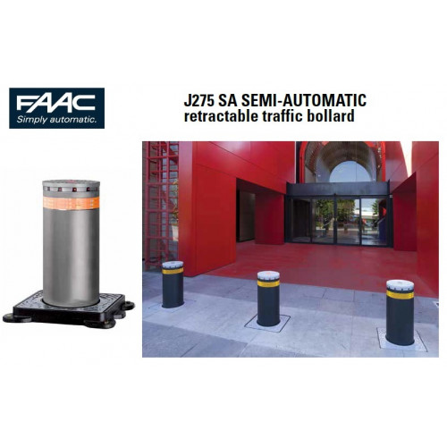 116050, J275 SA H600 Semi-Automatic Retractable Traffic Bollard, Commercial