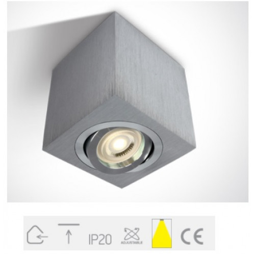 ONE Light, 12105AC/AL, Aluminium GU10 10W MR16 Ceiling Light