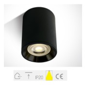 ONE Light, 12105AL/B/B, Black GU10 10W Black Reflector Dark Light