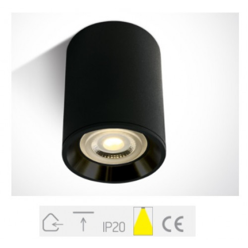 ONE Light, 12105AL/B/B, Black GU10 10W Black Reflector Dark Light