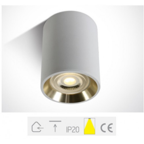 ONE Light, 12105AL/W/GL, White GU10 10W Gold Reflector Dark Light