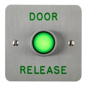 3E0650-1-E-DR, Illuminated Button Momentary 1 Gang SSS "Door Release"