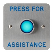 3E0650B-1-E-PFA, Illuminated Button 1 Gang SSS "Press for Assistance"