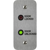 3E0654F-1NS-LE, LED Indicator Laser Etched Door Locked/Door Unlocked Narrow Style