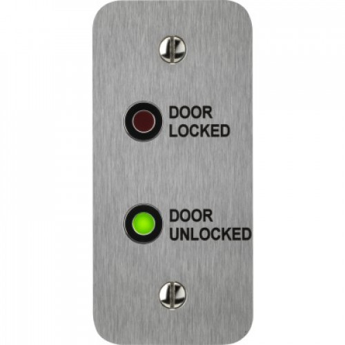 3E0654F-1NS-LE, LED Indicator Laser Etched Door Locked/Door Unlocked Narrow Style