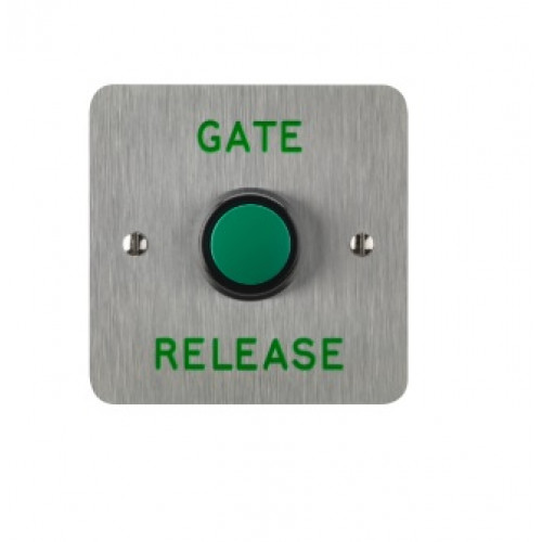 3E0656-1-E-GR, HIGH IMPACT PUSH BUTTON 1 Gang SSS Engraved "Gate Release"