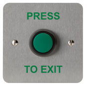 3E0656-1PTE, HIGH IMPACT PUSH BUTTON 1 Gang SSS "Press to Exit"