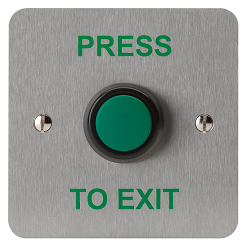 3E0656-1PTE, HIGH IMPACT PUSH BUTTON 1 Gang SSS "Press to Exit"