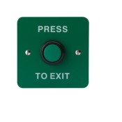 3E0656-5-PTE, HIGH IMPACT PUSH BUTTON 1 Gang SSS Powder Coated Green "Press to Exit"