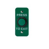 3E0656-5NS-PTE, HIGH IMPACT PUSH BUTTON Narrow Stile SSS Powder Coated Green "Press to Exit"