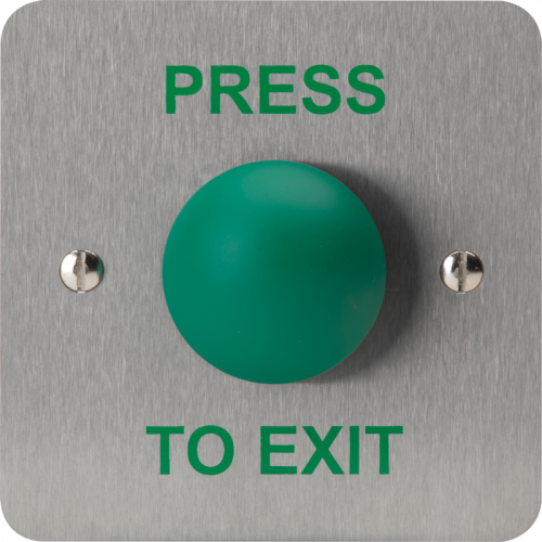 3E0657-1PTE, HIGH IMPACT PUSH BUTTON 1 Gang SSS "Press to Exit"