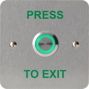 3E0658G-1-PTE, VANDAL RESISTANT 19mm mount 1 Gang SSS "Press to Exit"