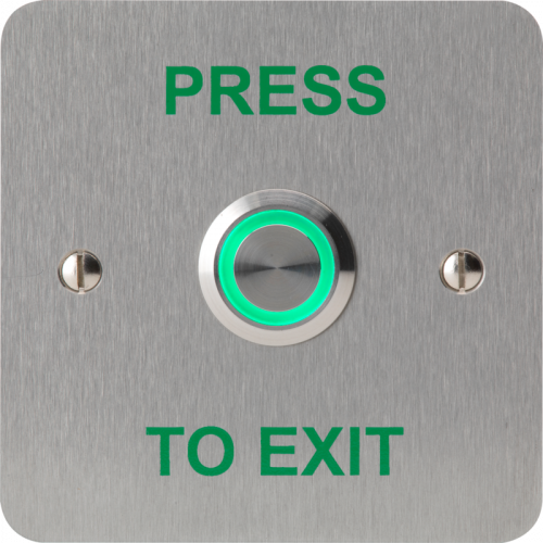 3E0658G-1-PTE, VANDAL RESISTANT 19mm mount 1 Gang SSS "Press to Exit"