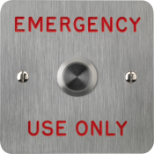 3E0658N-1-E-EUO, VANDAL RESISTANT 19mm mount  1 Gang SSS Engraved "Emergency Use Only"