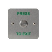 3E0658N-1PTE, VANDAL RESISTANT BUTTON 19mm mount 1 Gang SSS "Press to Exit"