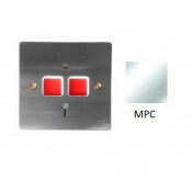3EDPPB/MPC, Dual Push Panic Button, 1 Gang, Simulated Polished Chrome