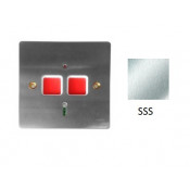 3EDPPB/SSS, Dual Push Panic Button, 1 Gang, Satin Stainless Steel