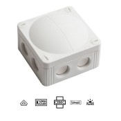 60610, White COMBI 308 (Empty) IP67 Junction Box (85x85x51mm)