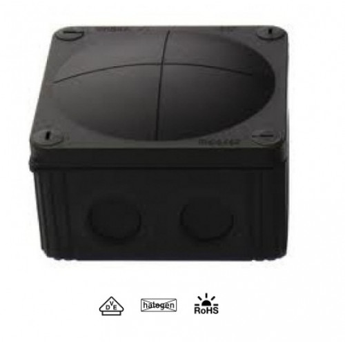 61999, Black COMBI 108/Empty Junction Box (76x76x51mm)