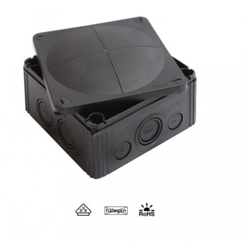 62214, Black COMBI 1010 (Empty) IP67 Junction Box (140x140x82mm)