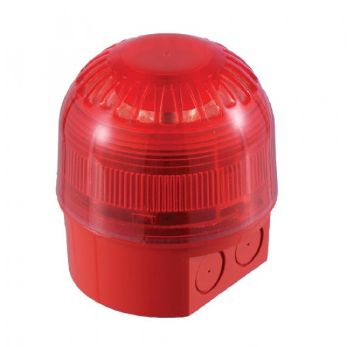 PSC-0042(18-980570), Sounder Beacon (LED with link) Red Lens, Red Deep Base,17-60 V LED