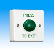 RGL, EBGB01P/PTE/W, Standard White Plastic & Green Dome Button - Press To Exit