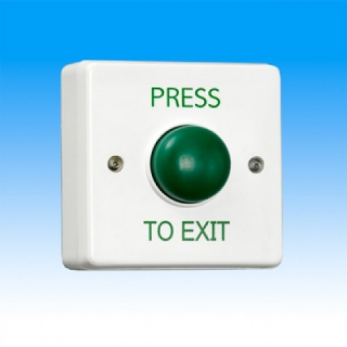 RGL, EBGB01P/PTE/W, Standard White Plastic & Green Dome Button - Press To Exit