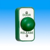 EBGB/AP/DR, Architrave S/S Plate & Large Green Dome Button - Door Release