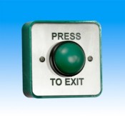 RGL, EBGBWC02/PTE, Green Domed Button with Collar "Press To Exit" c/w Green Surf