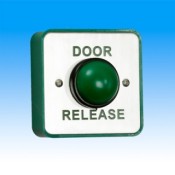 RGL, EBGBWC02/DR, Green Domed Button with Collar - Door Release c/w Green Surf