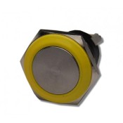 Videx, VXSSB/Y, Stainless Steel Button for Standard Vandal Resistant Panels with Yellow Bezel