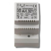 Videx, 322, Boxed Transformer in a White ABS Plastic Din/Wall Mount Box - 12v a/c 18va + Electronic Fuse (6M)