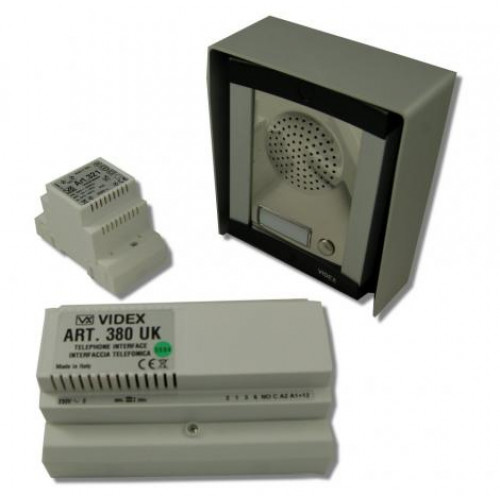 Videx, 8K-1/380, 8000 Series Audio 1 Button Flush Telephone Interface Kit - Stainless Steel or Aluminium Finish