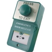 Videx, DU-GB/PTE, Dual Unit - Combined Large Green Break Glass and Push to Exit Button