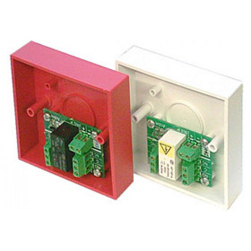 T2 Solutions, 500-021R, Easy-Relay 24V DC Boxed (Red) for Fire Systems [Back Box not included]