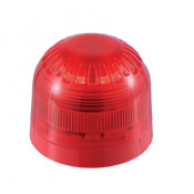 PSB-0009(18-980507), Beacon (LED) Red Lens, Red Shallow Base,17-60 V LED