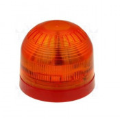 PSB-0026(18-980510), Beacon (LED) Amber Lens, Red Shallow Base,17-60 V LED