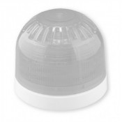PSB-0042(18-980609), Beacon (LED) Clear Lens, White Shallow Base, Red LED,17-60 V LED