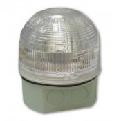PSB-0045(18-980610), Beacon (LED) Clear Lens, White Deep Base, Red LED,17-60 V LED