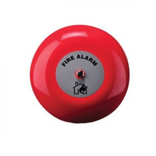 TAA-0020(18-980854), Fire Bell Weatherproof Red, 8 Inch Gong,19-28 VDC