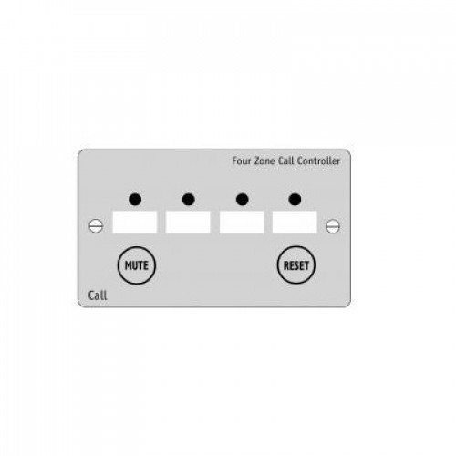 C-TEC, NC944/SS, 4 Zone Call Controller Panel with Mute/Reset Button - Stainless Steel