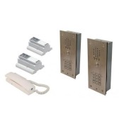 Videx, VR120DK-1/2E/CL, 2 Entrance 1 Button Vandal Resistant Flush Mounted Door Entry Kit with Code Lock